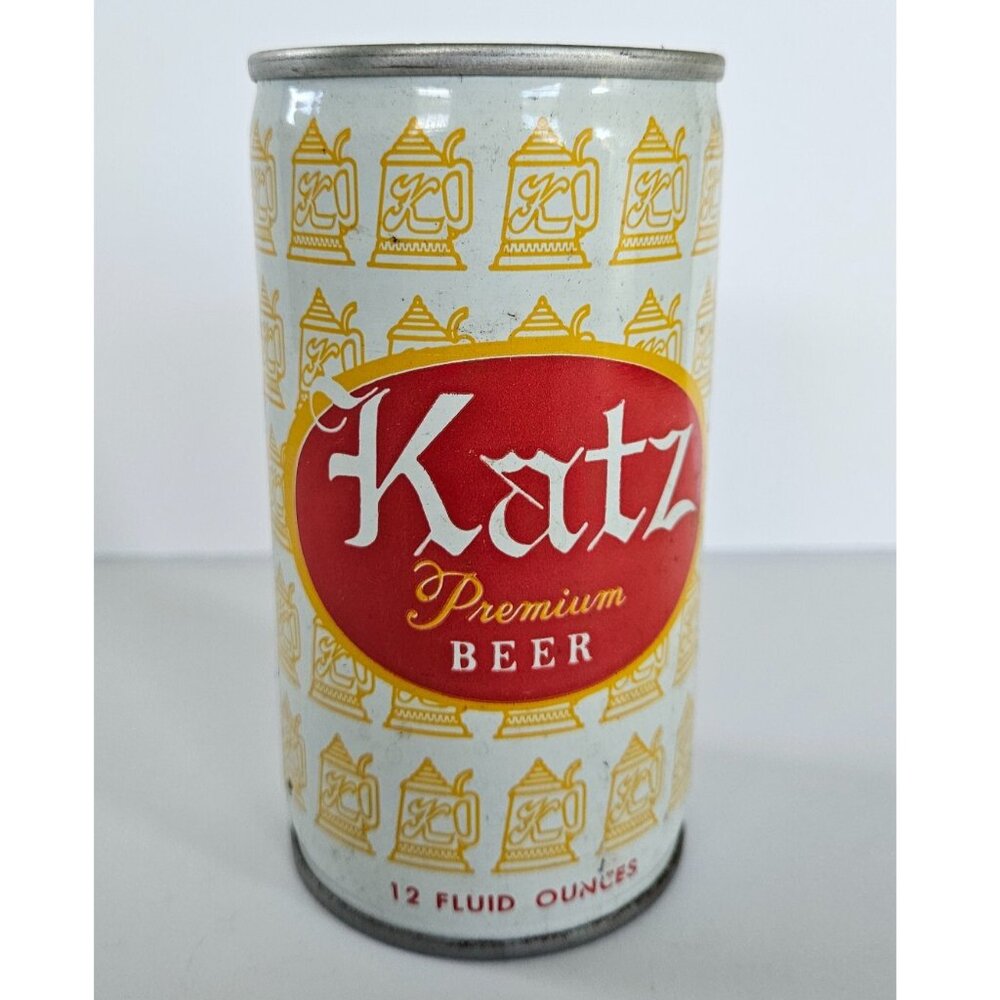Katz Premium Beer Crimped Steel Beer Can FALSTAFF Brewing Corp St Louis VINTAGE